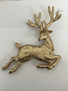 XMAS 3 x Gold Glitter Reindeer Tree Decorations