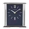 WM.Widdop. Silver Mantel Clock Navy Face - W2941