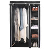 Amal black tall double canvas wardrobe with rail and shelves – 172cm