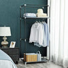Generic Fabric Canvas Wardrobe Organizer Clothes Rail Shelf Storage Closet Single (Grey), 68-69-70a