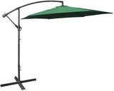Green 3m cantilever banana garden parasol