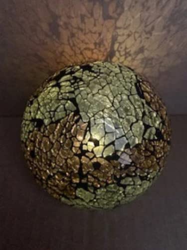 Battery Operated Glass Mosaic Tealight Balls (AMBER)