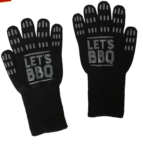 Let's BBQ black barbecue and oven gloves – pair