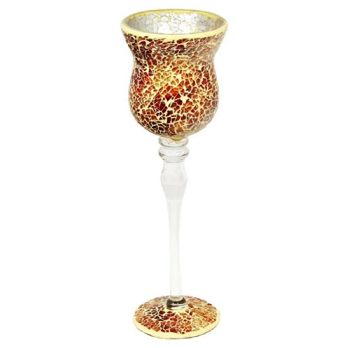 Large mosaic glass candle holder 50cm