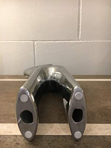 Febland Ceramic Tall Elephant, Silver, 8 x 18 x 49 cm