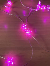 20 pink star LED copper wire fairy lights