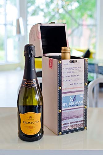 Febland Wine Bottle Carrier-Air Mail, Beige, Small