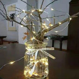 40 cool white USB LED string lights on silver wire