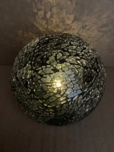 Battery Operated Glass Mosaic Tealight Balls (GOLD)
