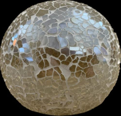 Battery Operated Glass Mosaic Tealight Balls (CLEAR)