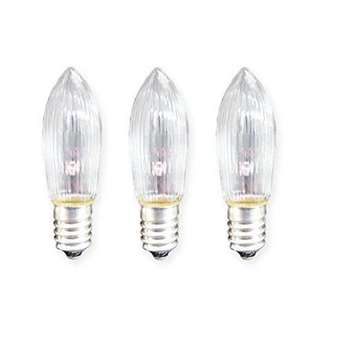 Three-pack 34V 3W E10 candle bridge replacement bulbs