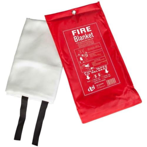 1m x 1m fire blanket in red quick-release pouch