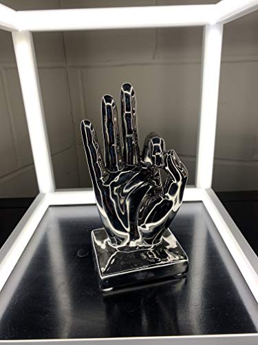 Febland silver ceramic OK hand sculpture