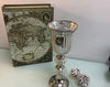 28cm Silver Goblet Glass Candle Holder