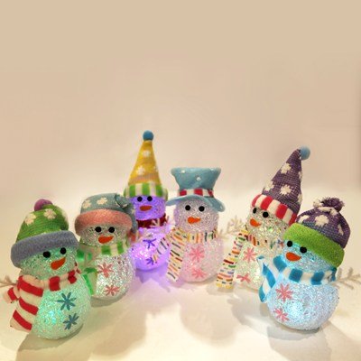 Assorted battery-operated EVA snowman Christmas decoration