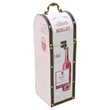 Merlot beige wine bottle carrier gift box