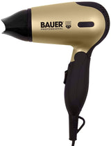 Bauer black and gold 1200W travel hair dryer set