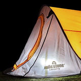 Milestone compact camping tent with double zip door