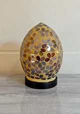 20cm brown mosaic glass mini egg lamp
