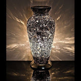 38cm black mosaic glass vase table lamp