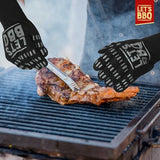Let's BBQ black barbecue and oven gloves – pair