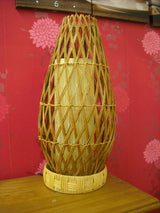 Beige woven wicker floor lamp – 53cm
