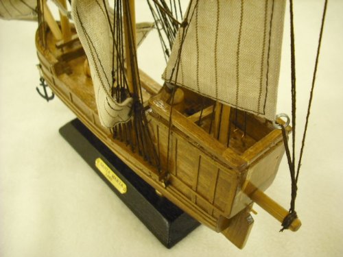 Santa Maria model ship with masts sails and rigging detail