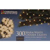 300 warm white LED chaser Christmas lights – 20.9m