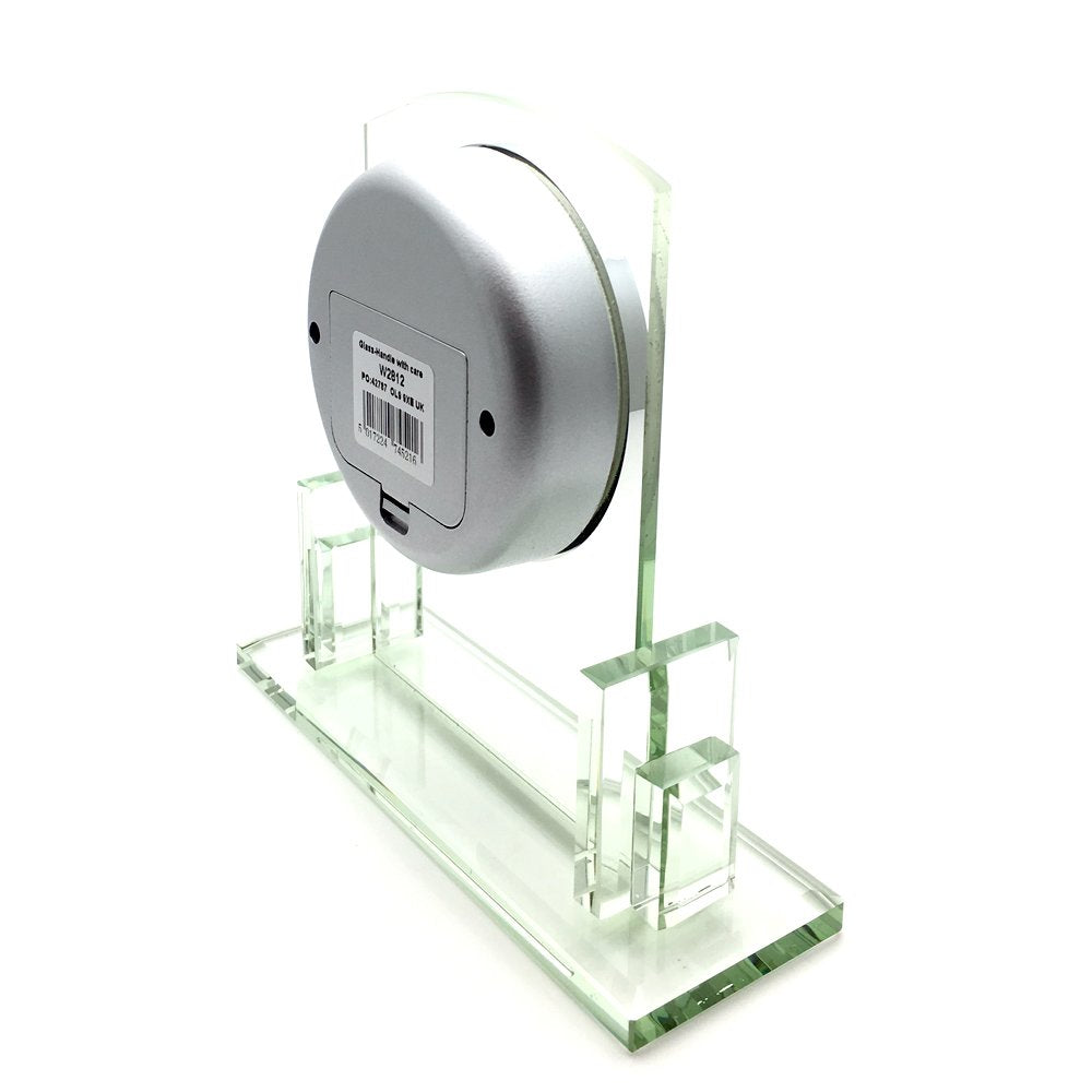 Widdop square glass mantel clock with Roman numeral dial