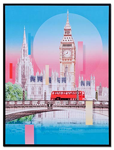 Febland Big Ben Canvas Print, Pink, Large
