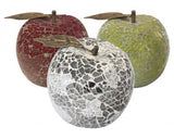 Green mosaic glass apple ornament 9cm