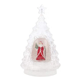 33cm LED water Christmas tree ornament with Santa and snowman