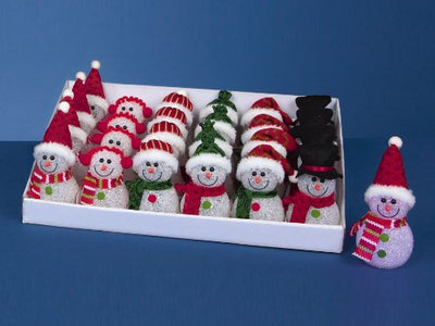 Premier 2 x led battery operated snowman 15cm