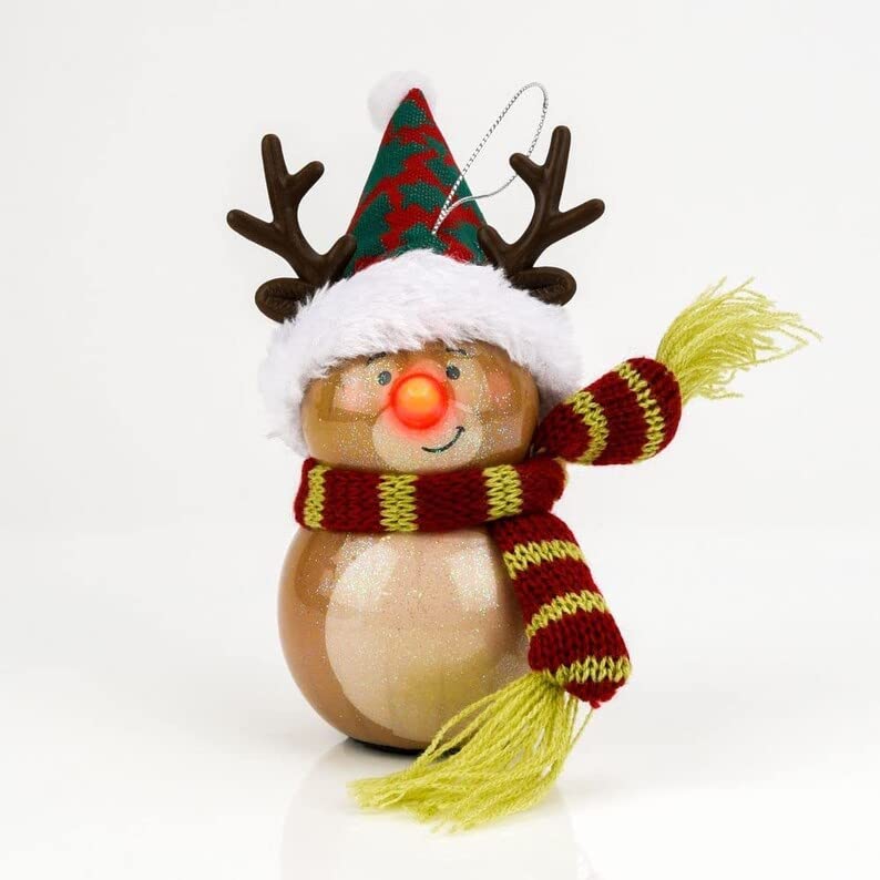 Widdop LED reindeer Christmas baubles set of six