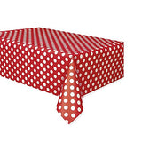 Unique royal blue and white polka dot plastic tablecloth