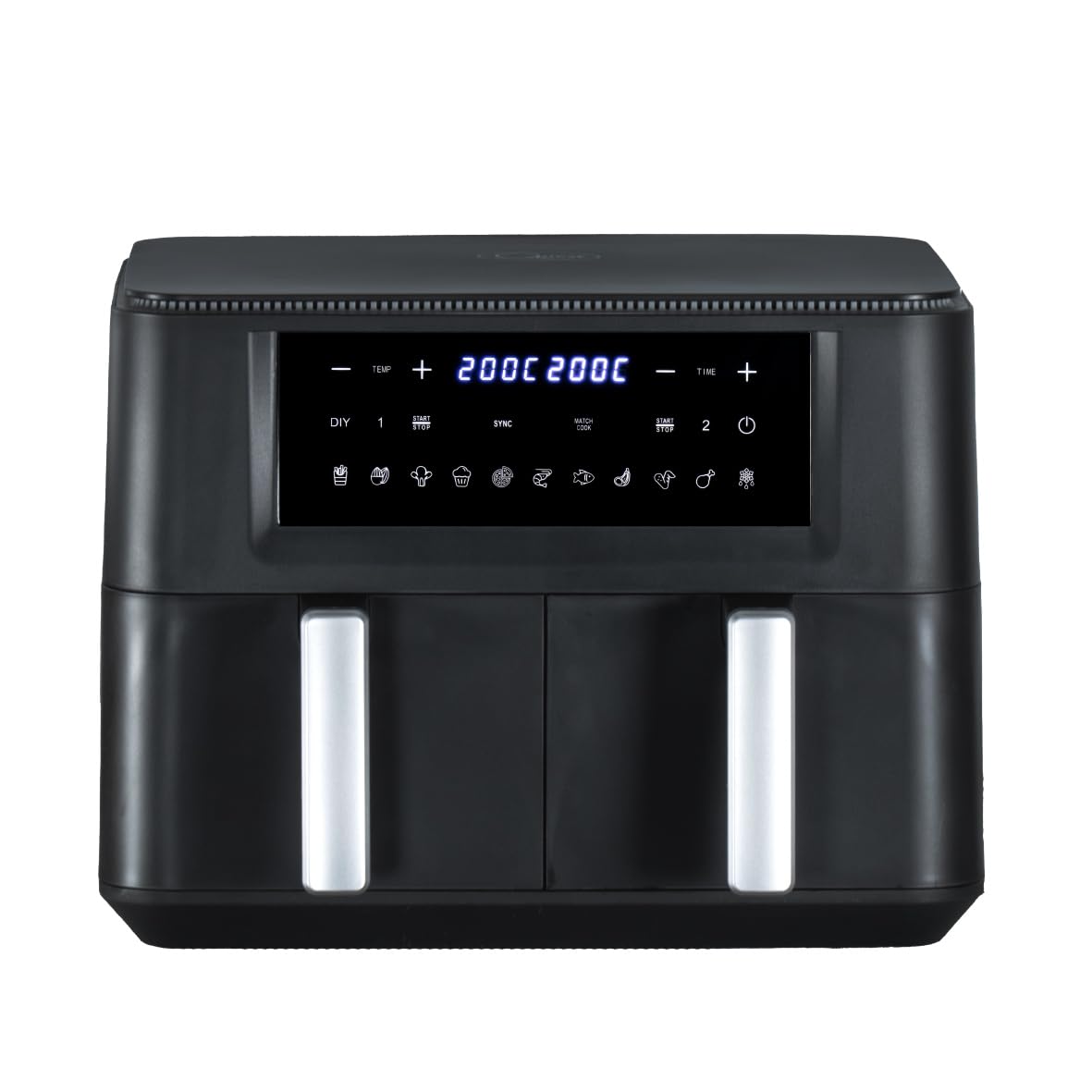 Quest 9L dual basket 2400W air fryer with two 4.5L baskets