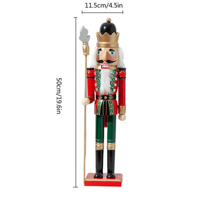 Traditional Wooden Soldier Nutcracker With Rifle Festive Christmas Decor | 50cm Perfect For Shelves And Tables | 100 Wood