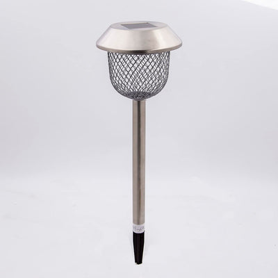 GardenKraft 14439 Solar Powered Garden Path Lights/Pack of 6 / Stainless Steel/Diamond Patterned Mesh Lampshade/Auto-On / 36CM Tall
