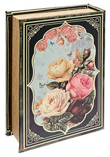 Mirrored floral storage book box with rose design