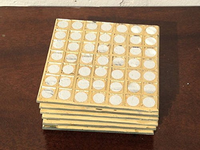 Drink Coasters - Gold Mirrored Mosaic Drink Mats - Set of 6 (GM59Y)
