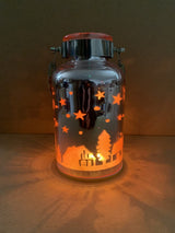 Winter Wonderland LED silhouette lanterns set of 2
