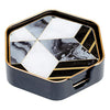 Febland Hexagon Coaster Diamonds Design-Set of 4, Black, Small