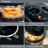 Quest 17L halogen air fryer oven with 5L extender ring