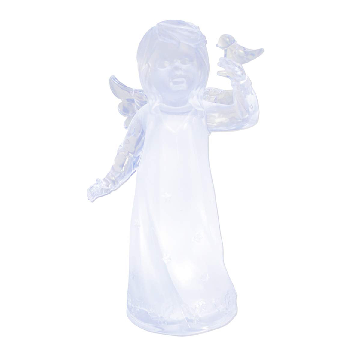 LED acrylic angel with bird Christmas ornament