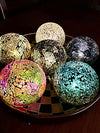 Battery Operated Glass Mosaic Tealight Balls (GREEN)