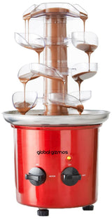 Global Gizmos red cascading chocolate fountain