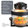 Quest 43850 Multi-Function Halogen Oven / Healthy Air Fryer / 17L Capacity with 5L Extender Ring / 60 Minute Timer / Self-Cleaning Function / 125-250°C Temperature Control