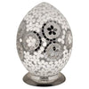 Mirrored Art Deco mosaic glass egg table lamp – 30cm