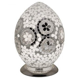 Mirrored Art Deco mosaic glass egg table lamp – 30cm