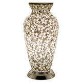 Mosaic Glass Vase Lamp - White Flower